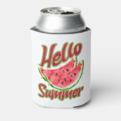 Hallo zomer | Waterverf Watermelon Design Blikjeskoeler (Blikje Achterkant)
