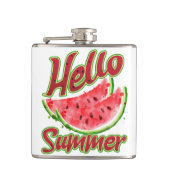 Hallo zomer | Waterverf Watermelon Design Heupfles (Voorkant)
