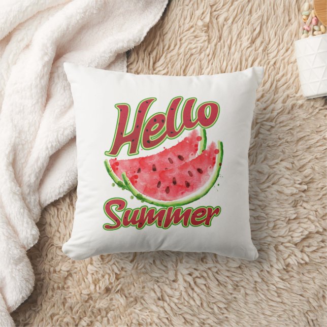 Hallo zomer | Waterverf Watermelon Design Kussen (Deken)