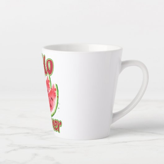 Hallo zomer | Waterverf Watermelon Design Latte Mok (Rechts)
