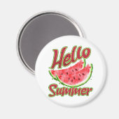 Hallo zomer | Waterverf Watermelon Design Magneet (Voorkant / Achterkant)