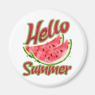 Hallo zomer   Waterverf Watermelon Design Magneet
