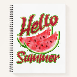 Hallo zomer Waterverf Watermelon Design Notitieboek