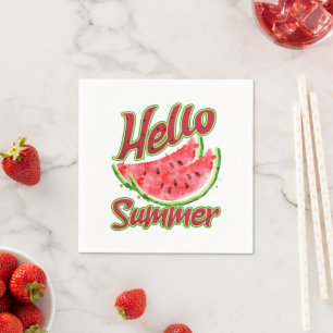Hallo zomer Waterverf Watermelon Design Servet