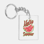 Hallo zomer | Waterverf Watermelon Design Sleutelhanger (Voorkant Links)