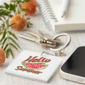 Hallo zomer | Waterverf Watermelon Design Sleutelhanger (Voorkant Rechts)