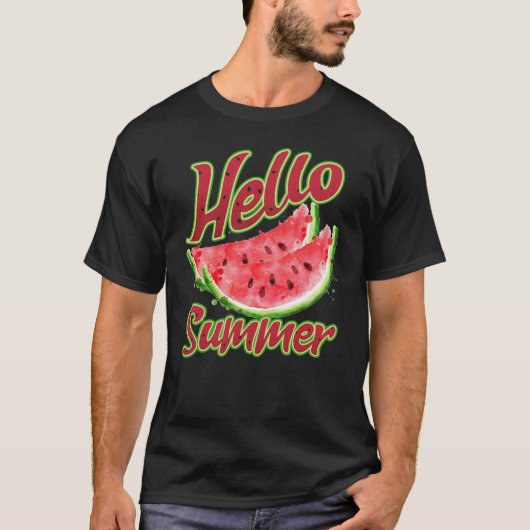 Hallo zomer | Waterverf Watermelon Design T-shirt (Voorkant)