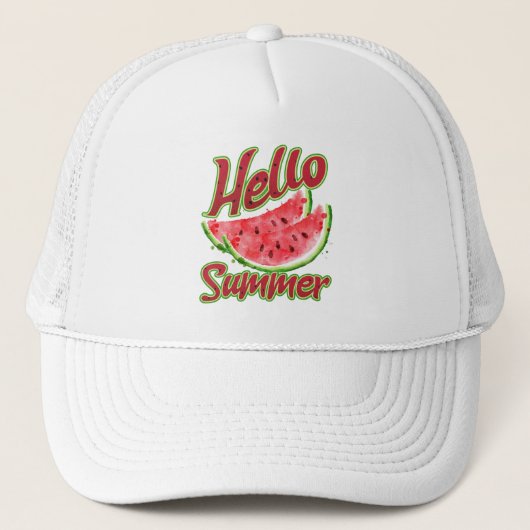 Hallo zomer | Waterverf Watermelon Design Trucker Pet (Voorkant)