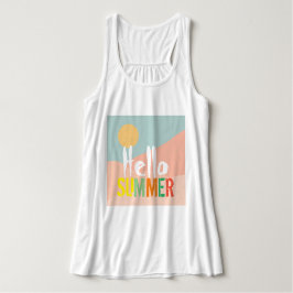 hallo Zomer-witte, schattige tekst Tanktop