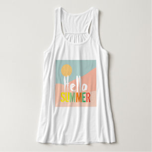 hallo Zomer-witte, schattige tekst Tanktop