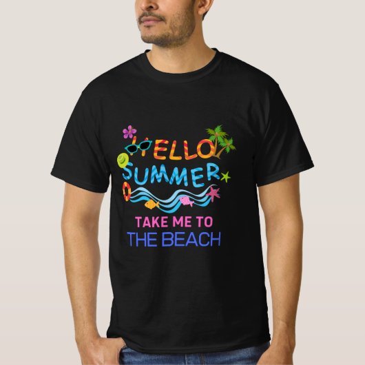 hallo Zomer Zee Beach Party T-Shirt (Voorkant)