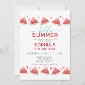 Hallo Zomer Zoete Watermeloen Verjaardagsfeest Kaart (Voorkant)