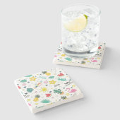 hallo zomer, zomertijd, zomertijd stenen onderzetter (Zijkant)