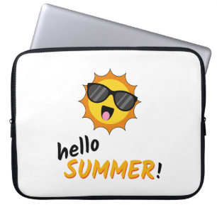 Hallo Zomer Zon met Zonnebril Laptop Sleeve