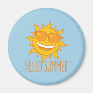 hallo Zomer Zon met zonnebril Magneet
