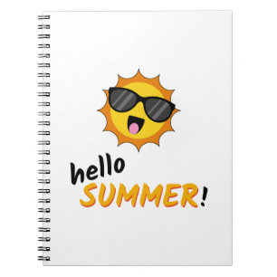 Hallo Zomer Zon met Zonnebril Notitieboek