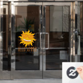 hallo Zomer Zon met zonnebril Raamsticker (Kantoordeur)