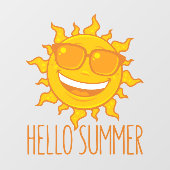 hallo Zomer Zon met zonnebril Raamsticker (Vel)