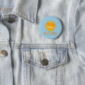 hallo Zomer Zon met zonnebril Ronde Button 5,7 Cm (In situ)