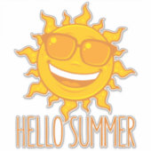 hallo Zomer Zon met zonnebril Sticker (Voorkant)