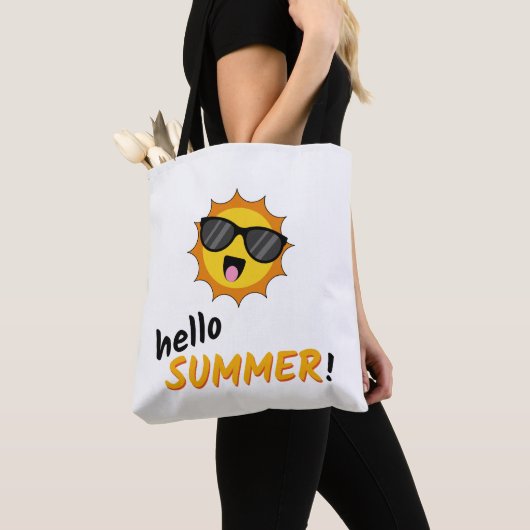 Hallo Zomer Zon met Zonnebril Tote Bag (Dichtbij)