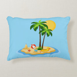 Hallo Zomer Zon Retro Cirkel Vintage Strand  Accent Kussen