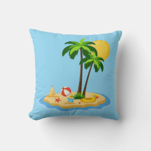 Hallo Zomer Zon Retro Cirkel Vintage Strand Kussen