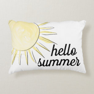 Hallo zomer zonneschijn geel leuk pasteltinten zom accent kussen