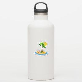 Hallo Zomer Zonneschijn Retro Cirkel Vintage Stran Sticker