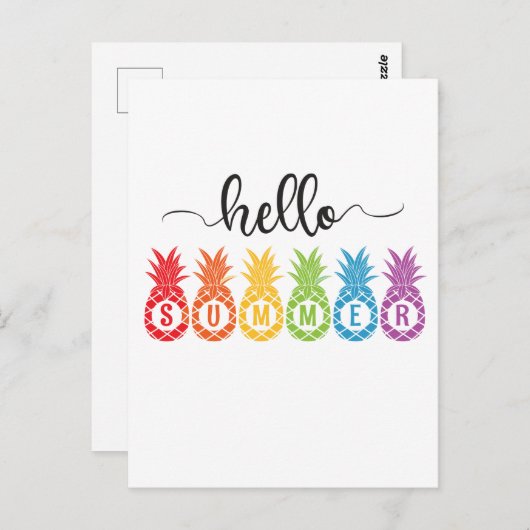 hallo zomerananas briefkaart (Voorkant / Achterkant)