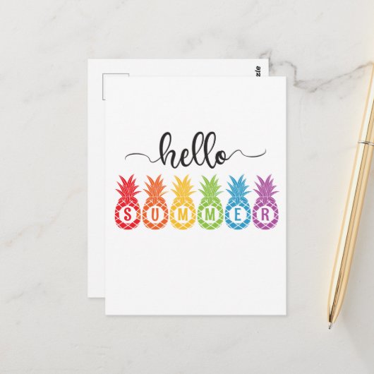 hallo zomerananas briefkaart (Voorkant / Achterkant in situ)