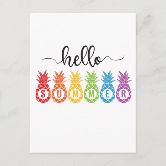 hallo zomerananas briefkaart (Voorkant)