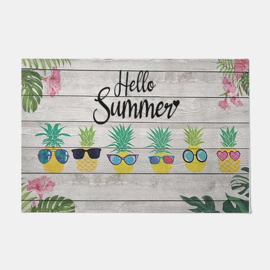hallo zomerananas Deurmat, verwelkomd fruit Deurmat (Voorkant)