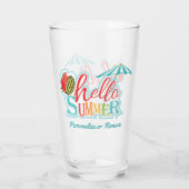 hallo zomercitaat Beach Drinkware Glass Tumbler (Achterkant)