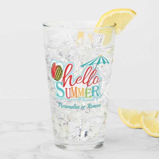 hallo zomercitaat Beach Drinkware Glass Tumbler (Achterkant ijs)