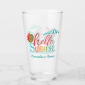 hallo zomercitaat Beach Drinkware Glass Tumbler (Voorkant)