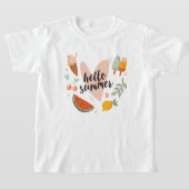 Hallo Zomercitaat Kleurrijke Leuke Grafische Kinde T-shirt (Laagn)