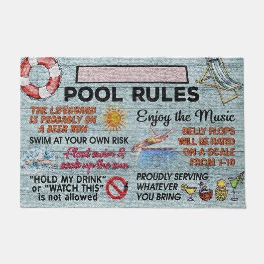 hallo zomerdeuren - Pool Deurmat - Beach Doormat (Voorkant)