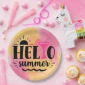 hallo zomerfeest papieren bordje (Feest)