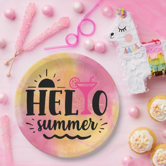 hallo zomerfeest papieren bordje (Feest)