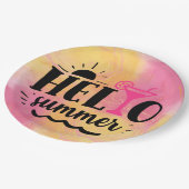 hallo zomerfeest papieren bordje (Gekanteld)