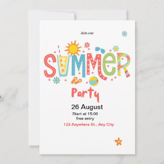 hallo zomerfeest uitnodiging