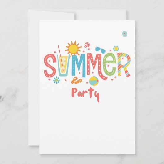 hallo zomerfeest uitnodiging (Achterkant)