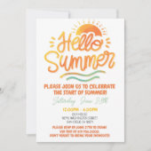 Hallo Zomerfeest Uitnodiging Zon Zomer Sinaasappel (Voorkant)