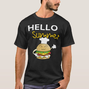 hallo zomerhamburger met chef-pet zoo-verjaardag  t-shirt
