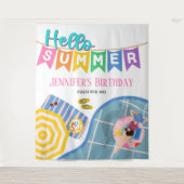 hallo zomerkleurige poolfeestachtergrond wandkleed (Voorkant)