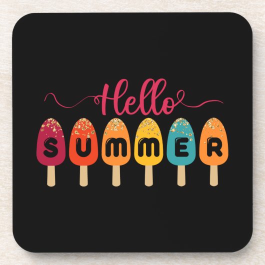 hallo zomerkleurige populatie bier onderzetter (Voorkant)