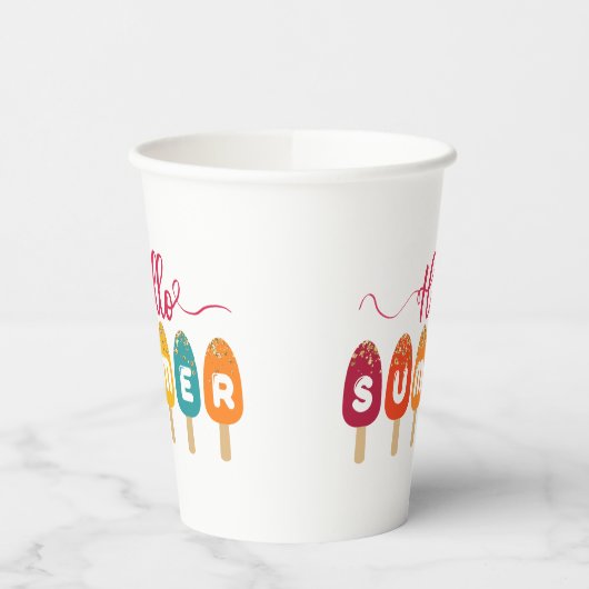 hallo zomerkleurige populatie papieren bekers (Links)