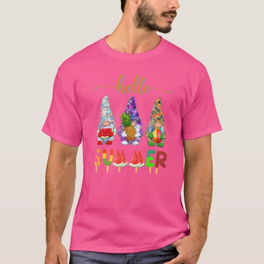 hallo zomerkleurige zomervakantiebloem t-shirt (Voorkant)