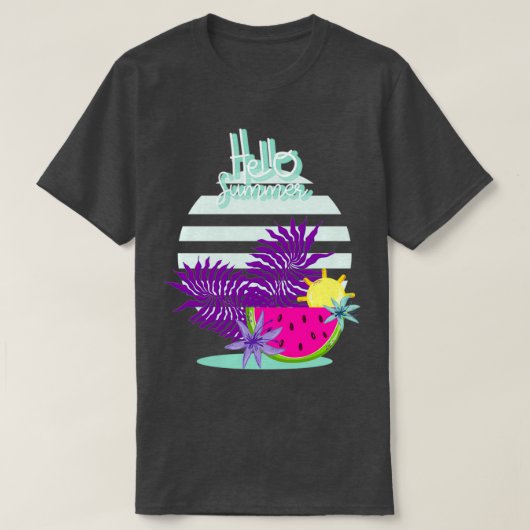hallo zomermeloengradiënt zondeigidee t-shirt (Design voorkant)